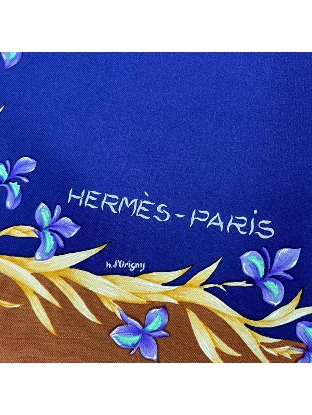Hermes Scarf Silk Carre 90 Cheval Fleuri Flower Blooming Horse Blue
